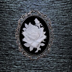 Vintage Inspired Rose Cameo Brooch